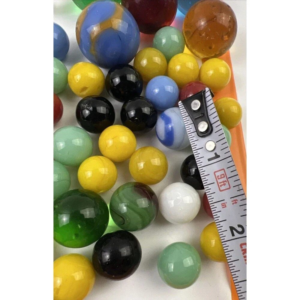 Mixed Lot Of Beautiful Vintage Glass Marbles Wide Variety Marbles